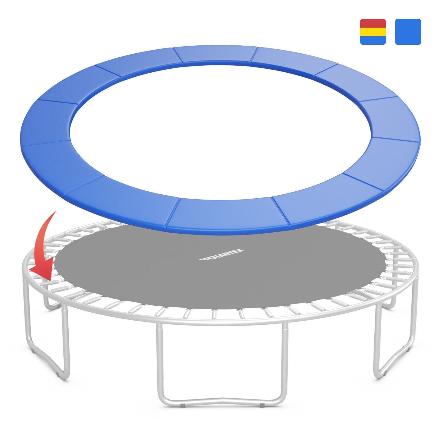 8/10/12/14/15/16 Feet Universal Trampoline Spring Cover-Multicolor-16 ft