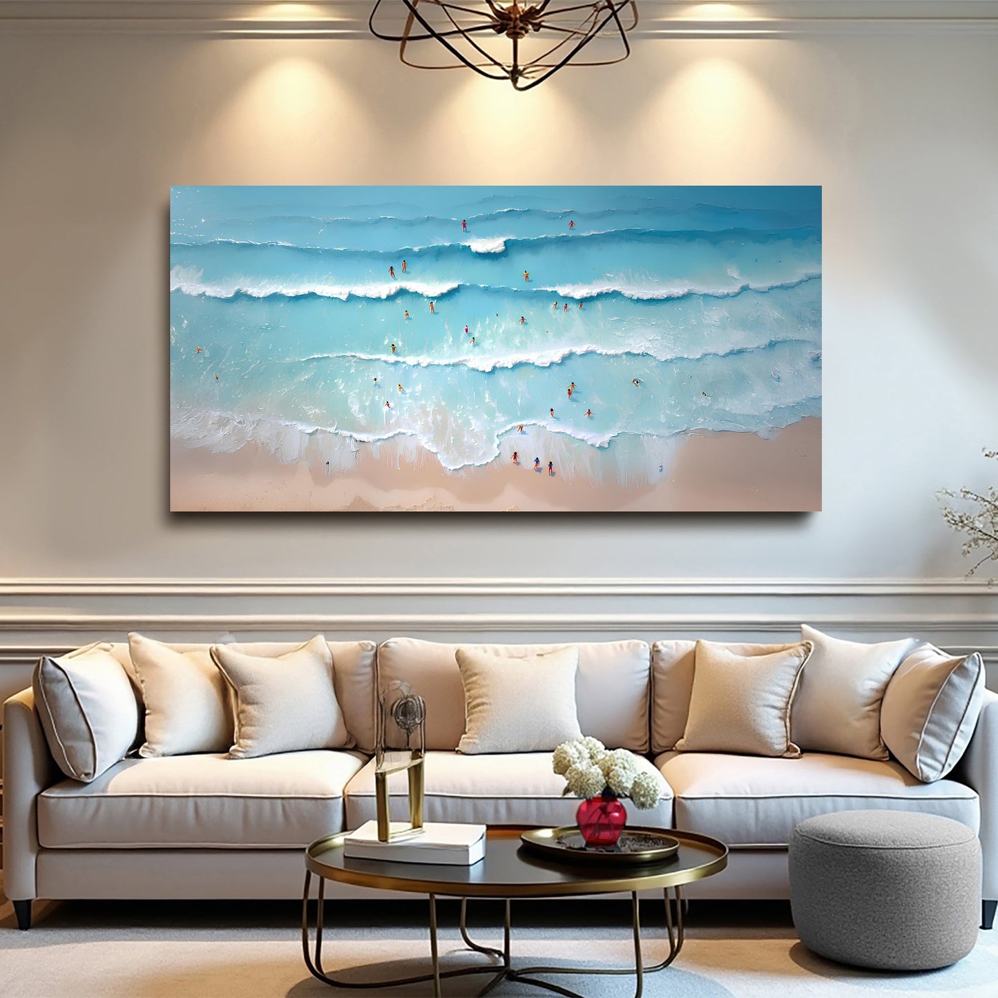 Beach Days Wall Art VIII canvas seascape in turquoise ocean waves by Tailored Canvases on Tampa Home & Garden Store