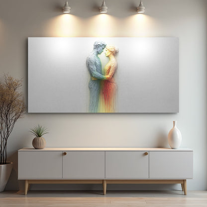 Find Romance Abstract Wall Art canvas rainbow gradient couple embrace Tailored Canvases on Tampa Home & Garden Store