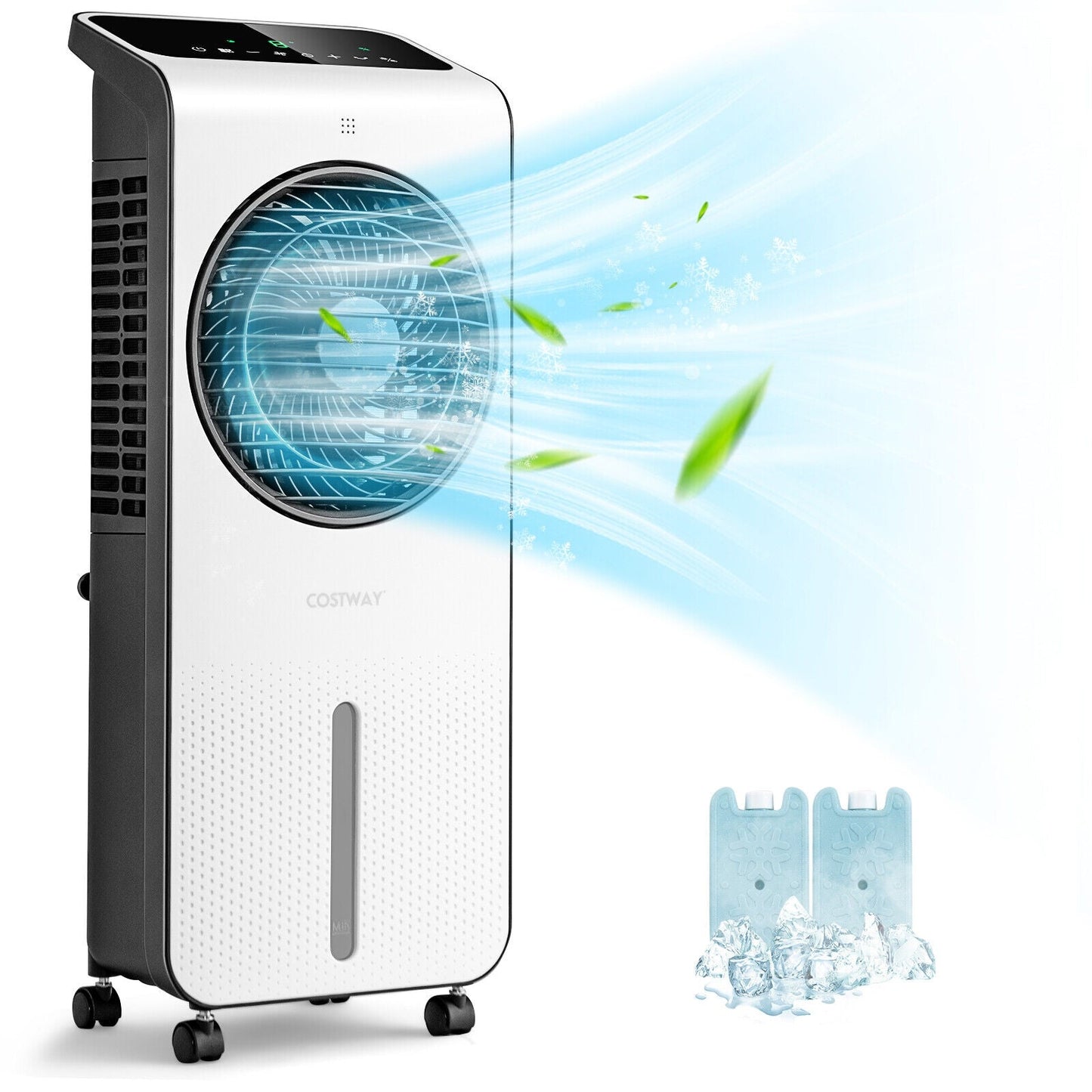 Enfriador de Aire Evaporativo 3 en 1 con Temporizador de 12H y Mando a Distancia - Blanco