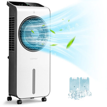 Enfriador de Aire Evaporativo 3 en 1 con Temporizador de 12H y Mando a Distancia - Blanco