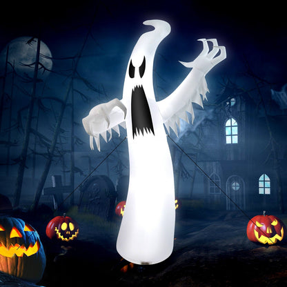 12 Feet Halloween Inflatable Ghost with LED Lights by DirectDeals in a spooky yard scene on Tampa Home & Garden Store