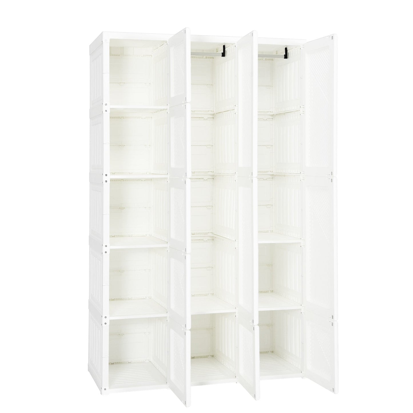 Armario de tela plegable con 10 cubos
