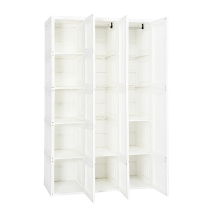 Armario de tela plegable con 10 cubos