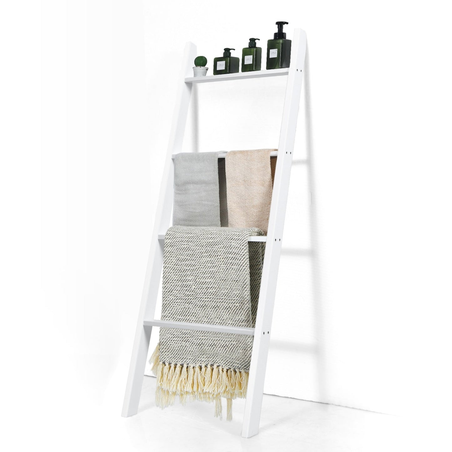 Estantería tipo escalera de pared de 4 niveles - Gris