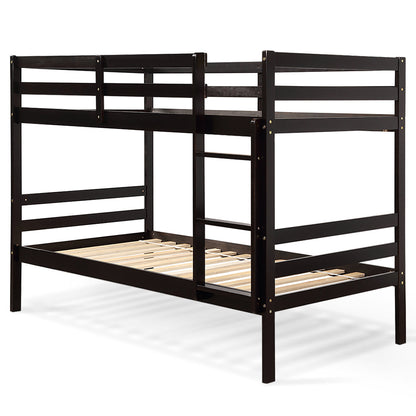 Literas dobles de madera para niños, literas de madera maciza - Marrón