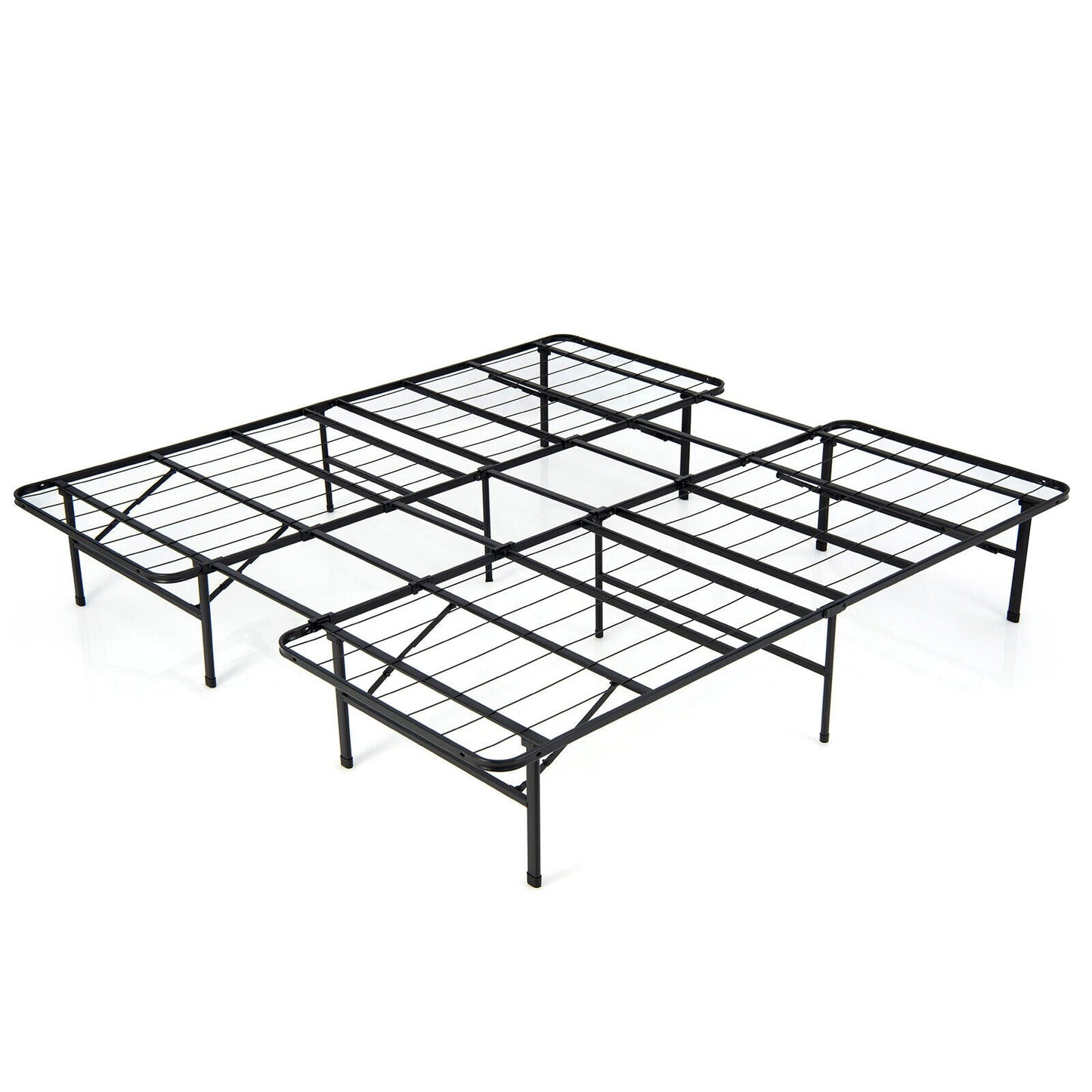 Base de cama plegable de plataforma de acero, tamaño Queen/King, para niños y adultos - Tamaño King