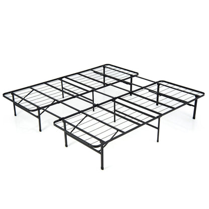 Base de cama plegable de plataforma de acero, tamaño Queen/King, para niños y adultos - Tamaño King