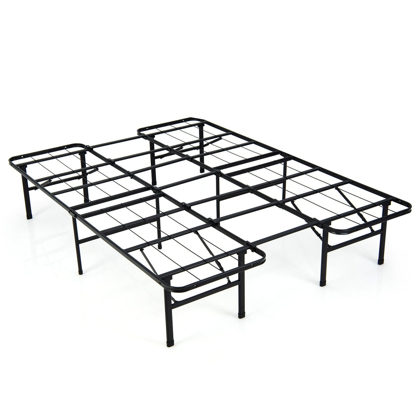 Base de cama plegable de plataforma de acero, tamaño Queen/King, para niños y adultos - Tamaño King