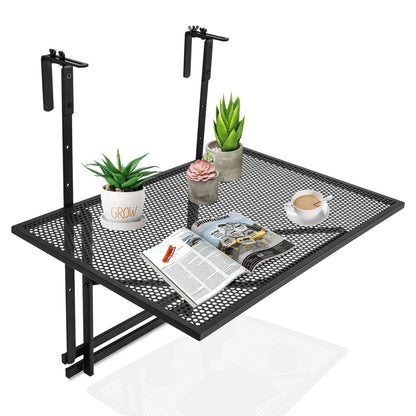 Mesa Plegable para Barandilla con 5 Niveles de Altura Ajustable