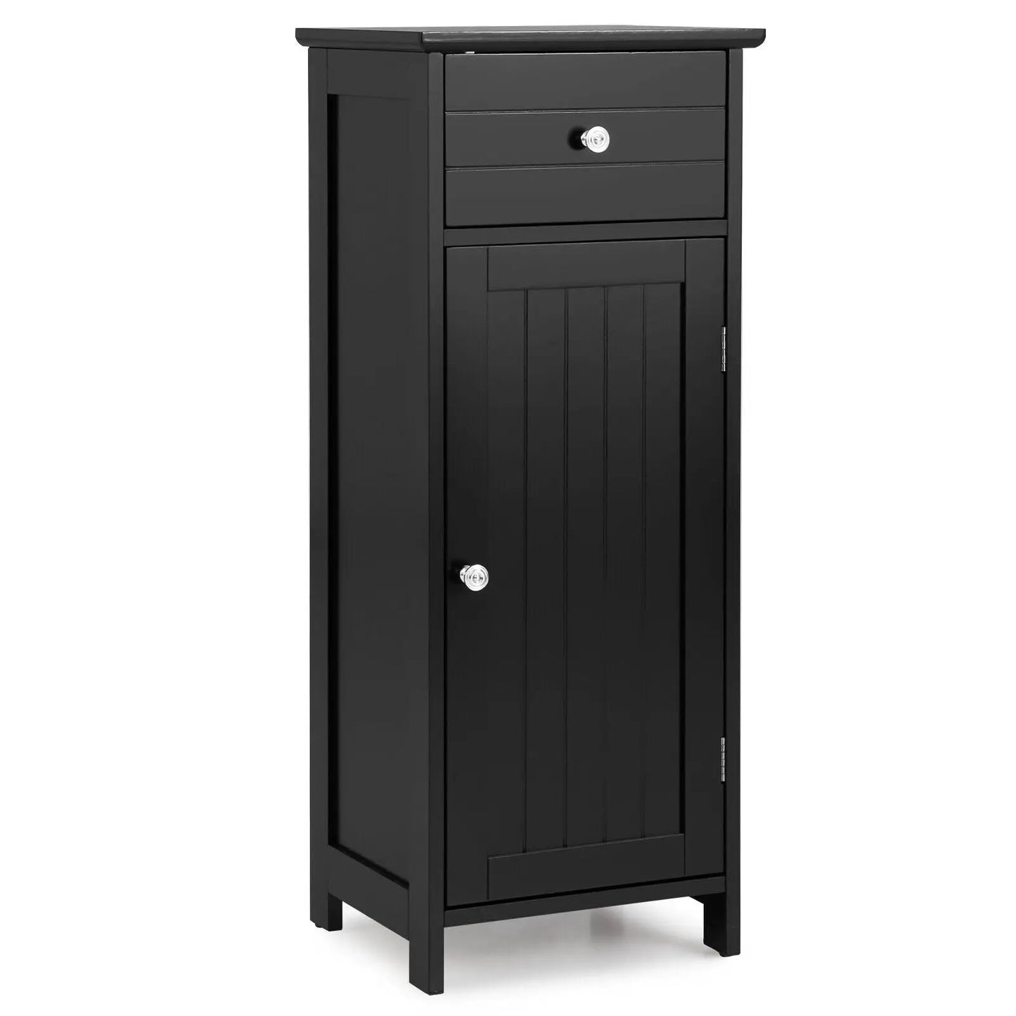 Wooden Bathroom Floor Storage Cabinet With Drawer