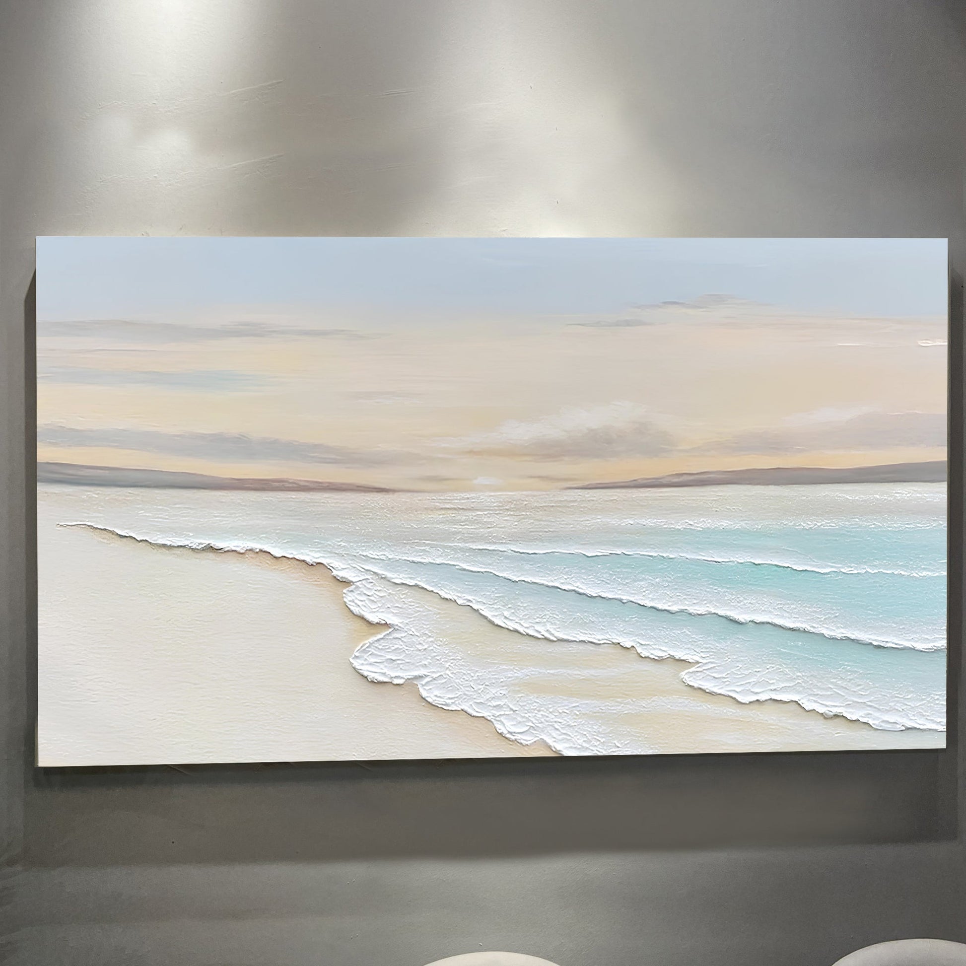 Serene Ocean Wave Coastal Wall Art IV canvas by Tailored Canvases, soft seascape on Tampa Home & Garden Store