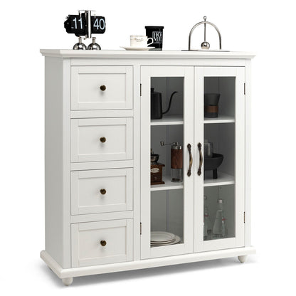 Buffet Sideboard Table Kitchen Storage Cabinet with Drawers and Doors-Green