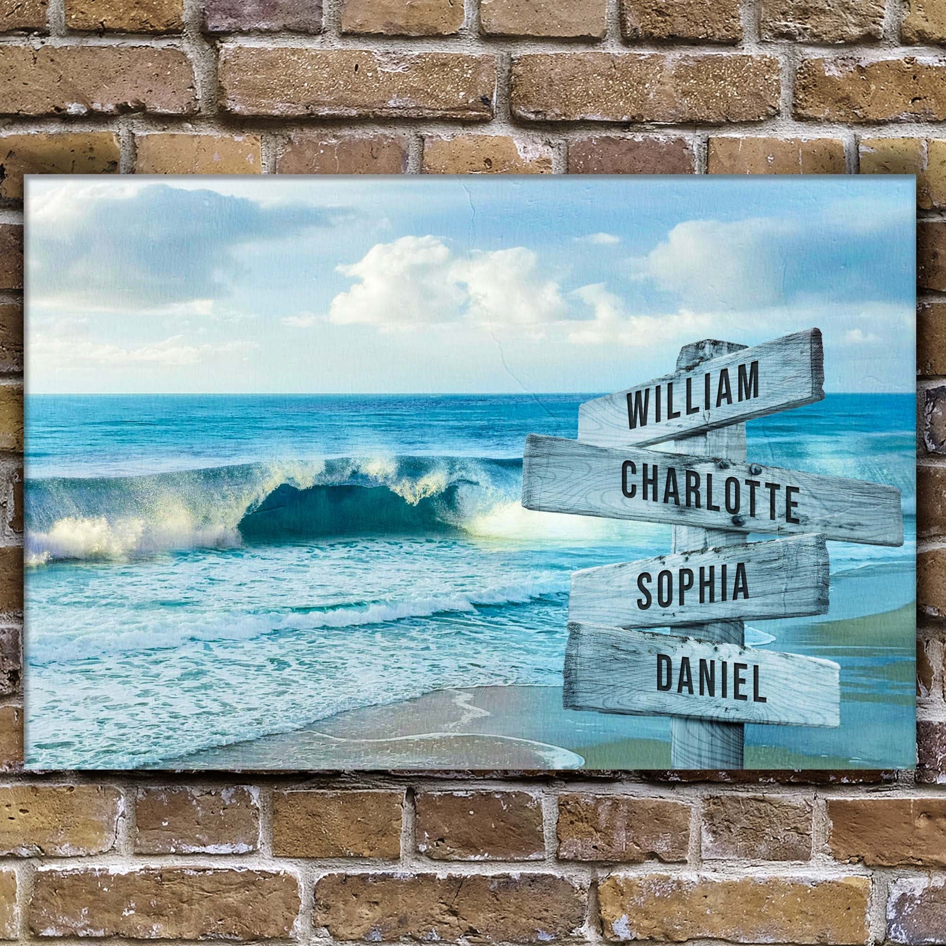 Family Names Beach Sign canvas Tailored Canvases seaside names William & Charlotte on Tampa Home & Garden Store