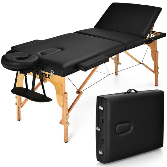 3 Fold Portable Adjustable Massage Table with Carry Case - Tampa Home & Garden Store