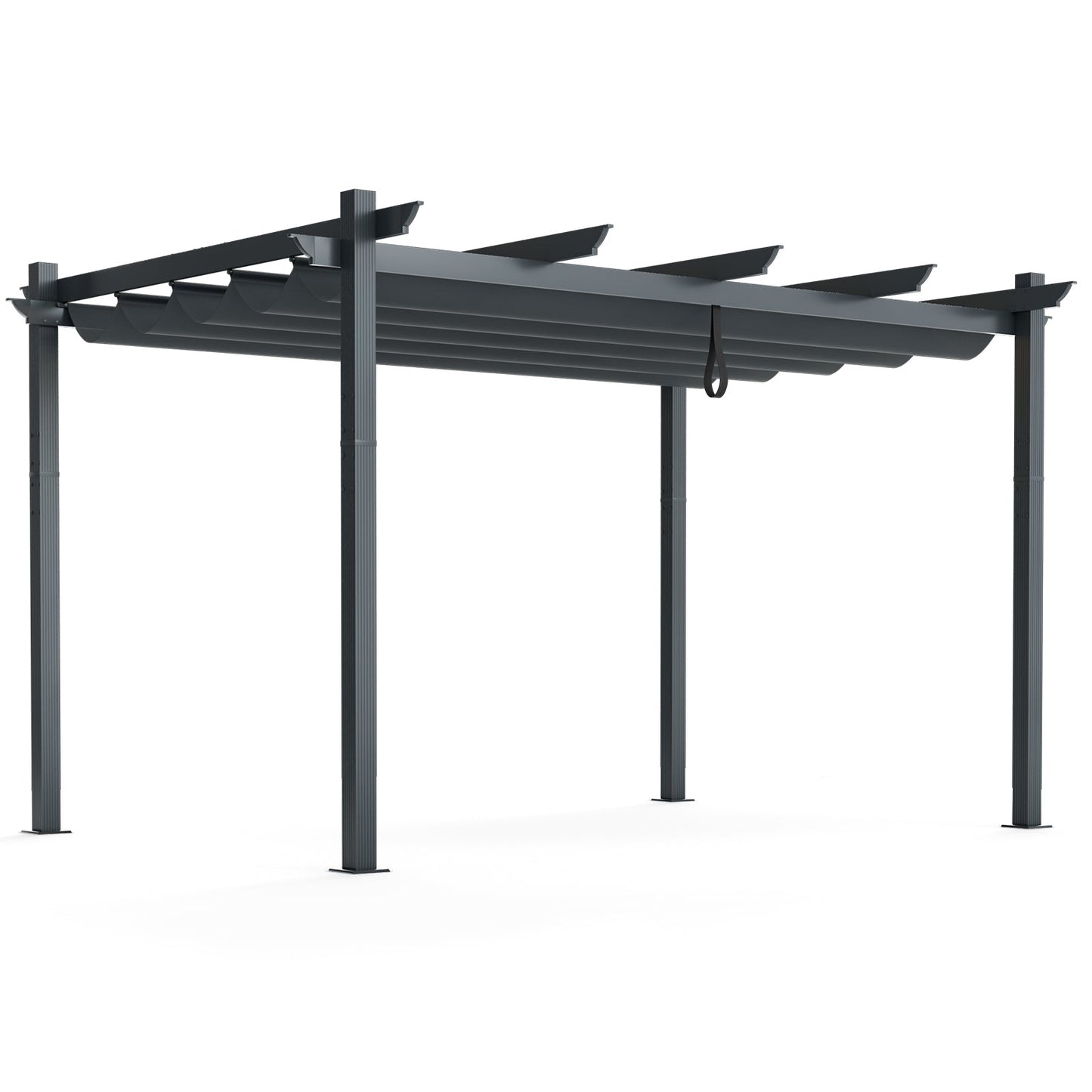 10 x 13 Feet Outdoor Aluminum Retractable Pergola Canopy Shelter-Beige