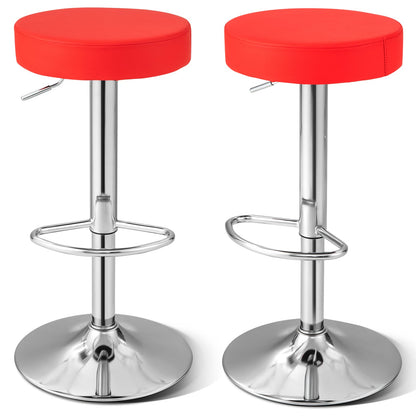 Juego de 2 taburetes de bar redondos giratorios ajustables - Sillas de pub - Negro
