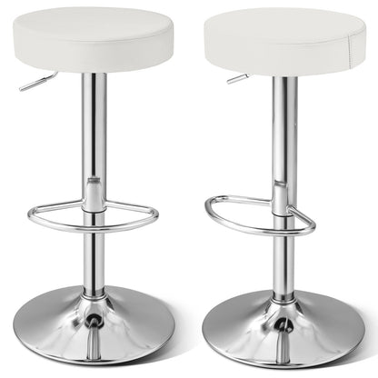 Juego de 2 taburetes de bar redondos giratorios ajustables - Sillas de pub - Negro
