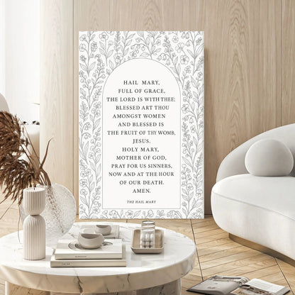 the Hail Mary Faith Sign III Canvas Wall Decor
