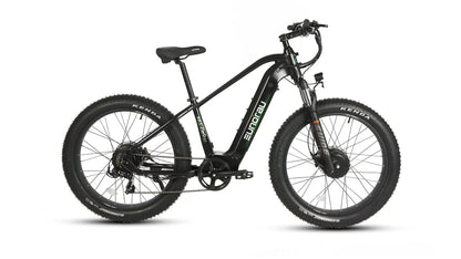 FAT-AWD 2.0 electric bike EUNORAU E-BIKE US, black fat-tire bike with front suspension on Tampa Home & Garden Store