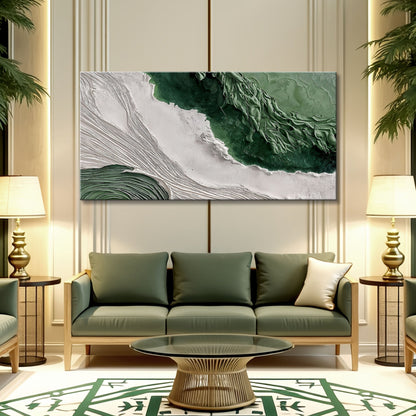 Green Rivers Abstract Wall Art II canvas by Tailored Canvases in emerald green & white texture on Tampa Home & Garden Store
