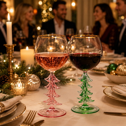 Natale Clear Stemmed Wine Glasses Set of 2