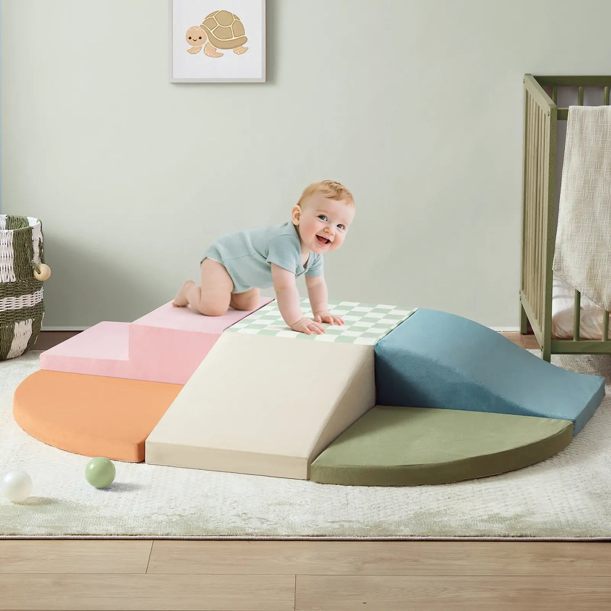 Tiny Land PlayNest climbing blocks Morandi set pastel mats infant crawl on colorful blocks on Tampa Home & Garden Store