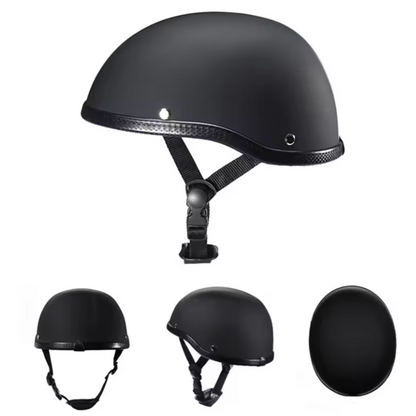 Half Helmet by BikerZoneZ in matte black with adjustable chin strap in Tampa on Tampa Home & Garden Store