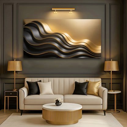 Black and Gold Minimalist Abstract Wall Art IV canvas crafting Tailored Canvases on Tampa Home & Garden Store