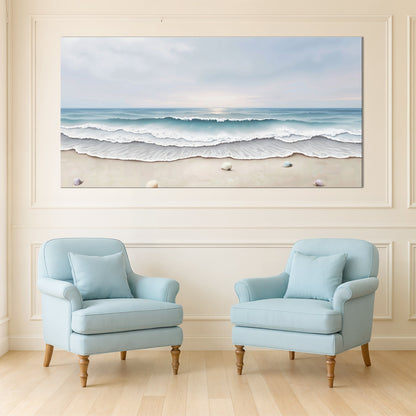 Serene Ocean Wave Coastal Wall Art III canvas with blue ocean waves on Tampa Home & Garden Store