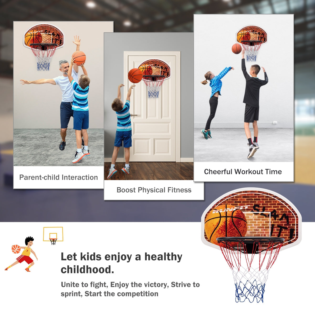 Wall Mounted Fan Backboard with Basketball Hoop and 2 Nets by DirectDeals on Tampa Home & Garden Store