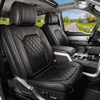 Seat covers Umbrauto black leather with diamond quilting for Dodge Ram crew cab full seat set on Tampa Home & Garden Store