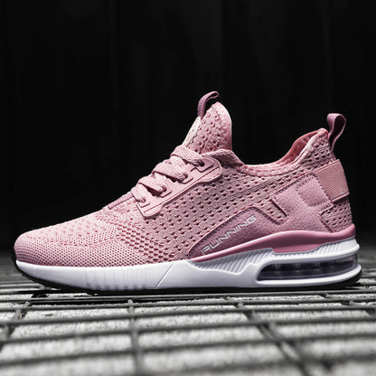 Womens pink lightweight running sneakers Stevvex with breathable mesh and air cushion sole on Tampa Home & Garden Store
