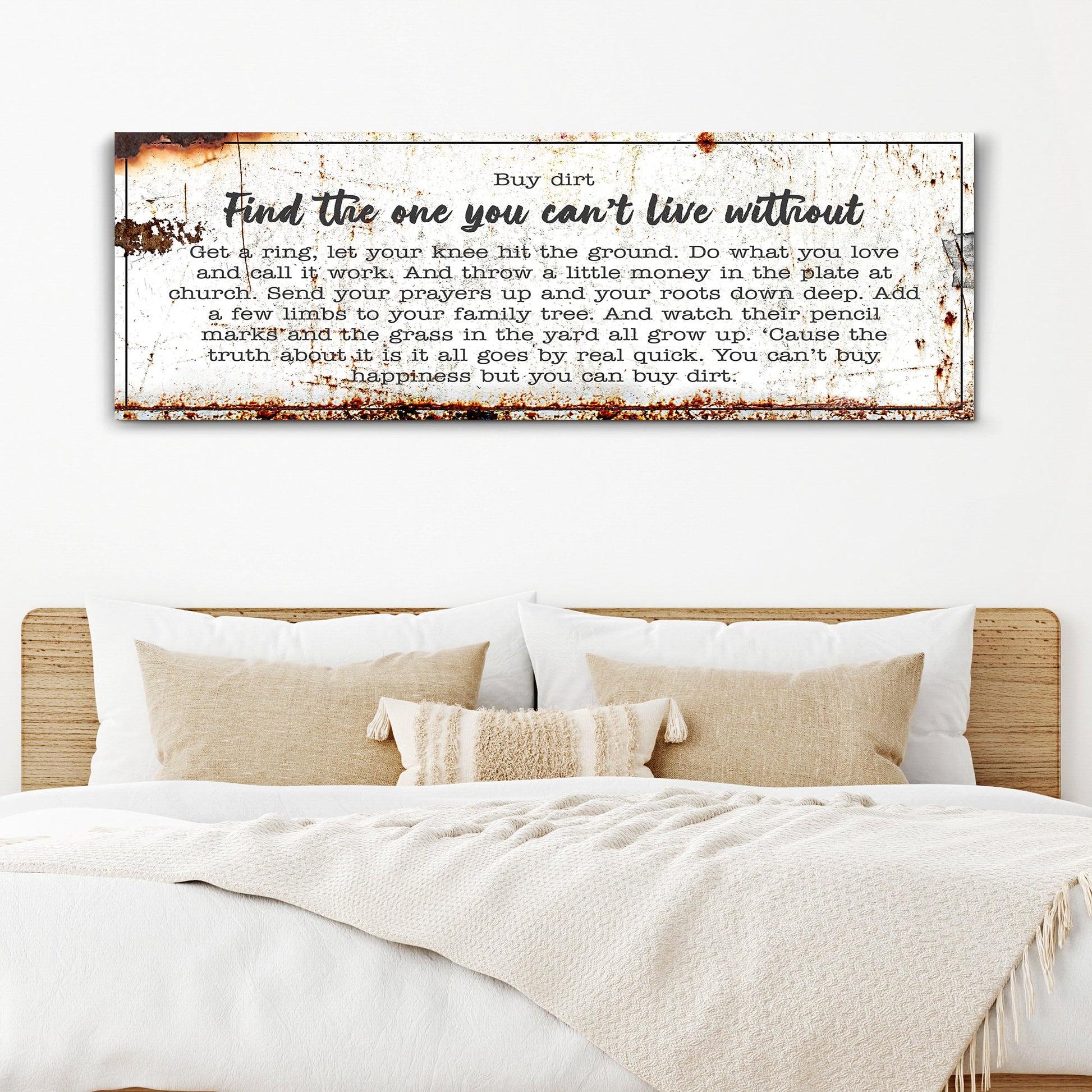 Find The One You Can't Live Without Family Sign canvas by Tailored Canvases with rustic background on Tampa Home & Garden Store