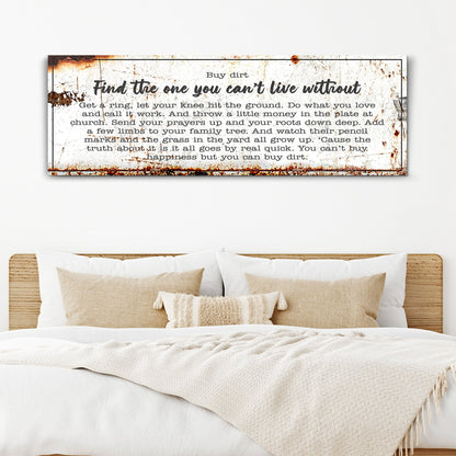 Find The One You Can't Live Without Family Sign canvas by Tailored Canvases with rustic background on Tampa Home & Garden Store