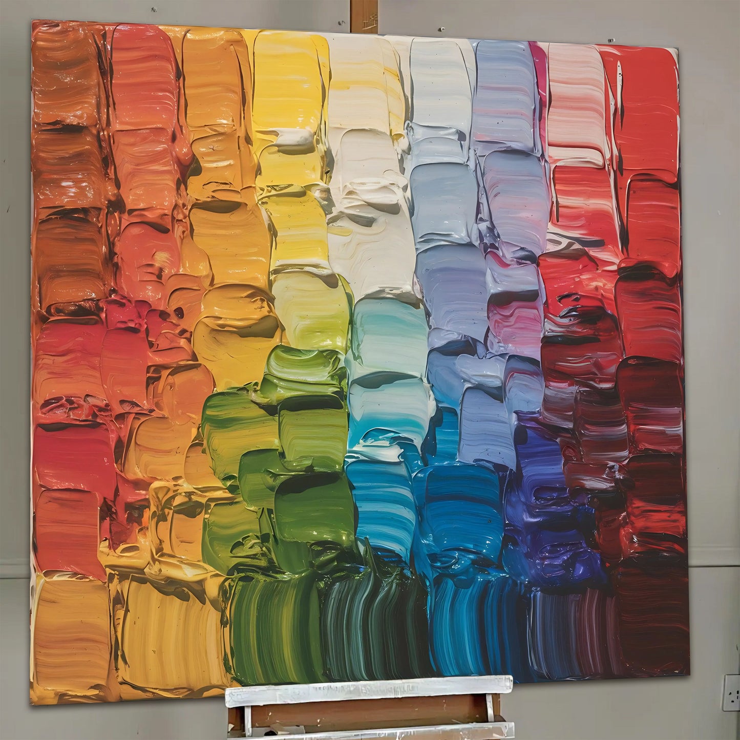 Chroma Flow Wall Art canvas Tailored Canvases; ribbons of red to purple on crafting canvas on Tampa Home & Garden Store