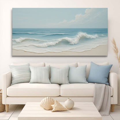 Serene Ocean Wave Coastal Wall Art VIII canvas in blue ocean tones by Tailored Canvases on Tampa Home & Garden Store