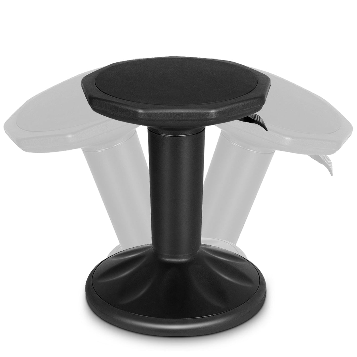 Taburete ajustable de aprendizaje activo para oficina en casa con asiento acolchado - Negro