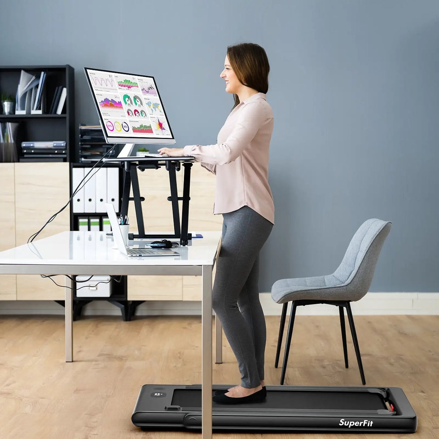 2-in-1 Electric Folding Treadmill For Home Fitness