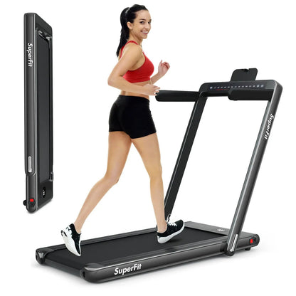 2-in-1 Electric Folding Treadmill For Home Fitness