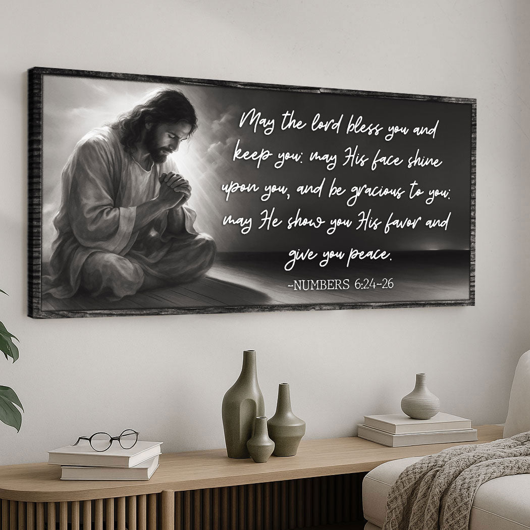 Tailored Canvases May The Lord Bless You Faith Sign II, praying figure with Numbers 6:24-26 on Tampa Home & Garden Store