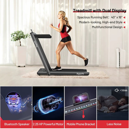 2-in-1 Electric Folding Treadmill For Home Fitness