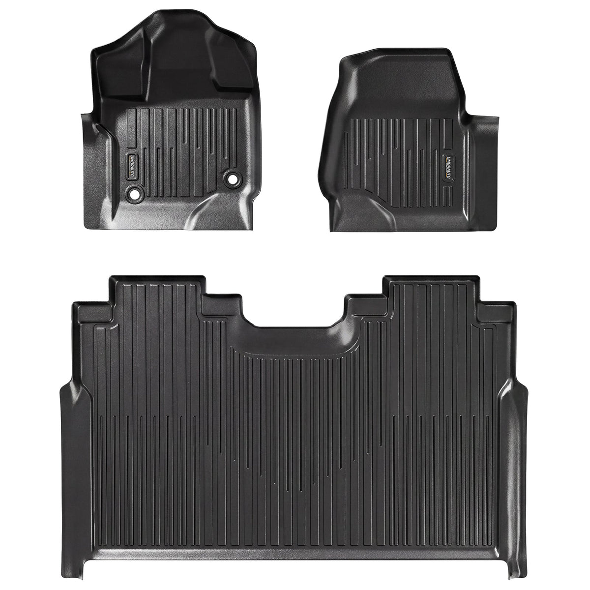 Umbrauto all-weather floor mats for Ford F-150 SuperCrew, black rubber front and rear liners on Tampa Home & Garden Store