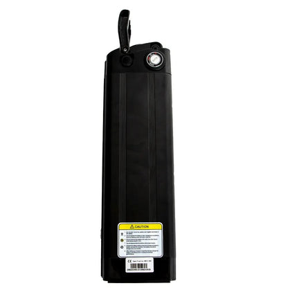 EUNORAU seat tube ebike battery, black rectangular pack with top strap loop on Tampa Home & Garden Store