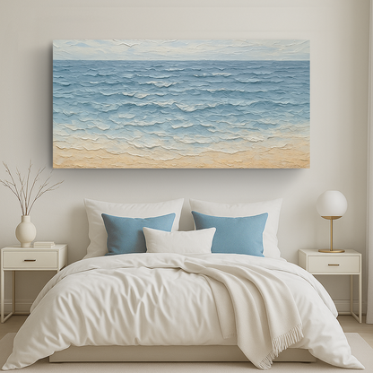 Serene Ocean Wave Coastal Wall Art VI canvas by Tailored Canvases with textured blue ocean waves on Tampa Home & Garden Store