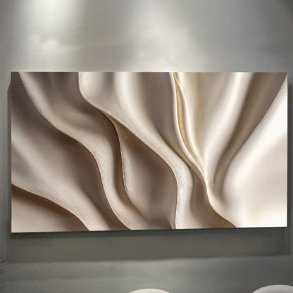 Beige Minimalist Wall Art V canvas with sculptural cream folds by Tailored Canvases on Tampa Home & Garden Store