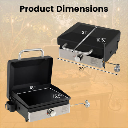 Portable gas griddle 1-burner with ceramic non-stick plate by DirectDeals for outdoor use on Tampa Home & Garden Store