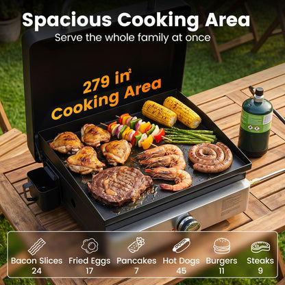 Portable Gas Griddle 1-Burner with Ceramic Non-Stick Plate, DirectDeals outdoor griddle on Tampa Home & Garden Store