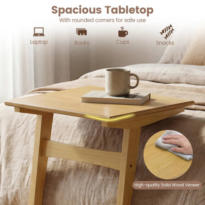 C Shaped End Tables Set of 2 With Wood Veneer