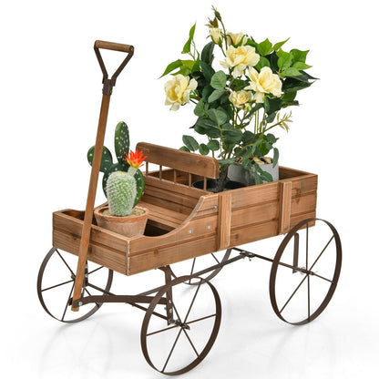 Cama de jardín de madera con ruedas metálicas para jardín o patio - Azul